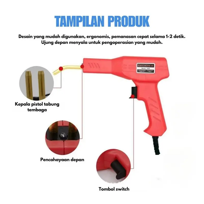 Alat Las Plastik Kendaraan Bumper Plastic Welding Bemper Mobil Reparasi Mobil 8