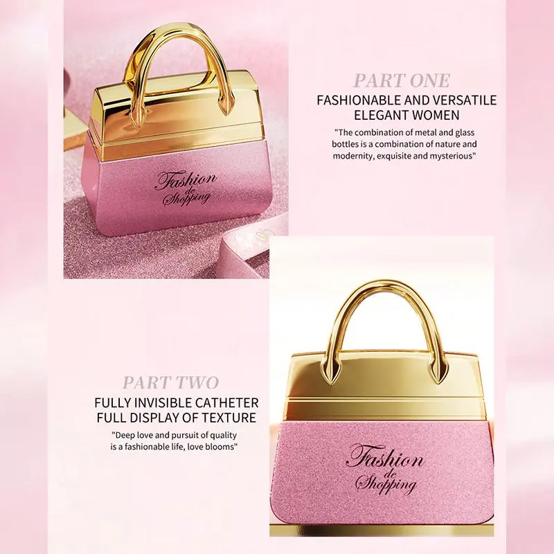 Bag Shape Women's Perfume, 1 Box Long Lasting Wodden Floral Rose Fragrance for Women, Fragrance for Daily Use, Cosmetic Gift for Girls, Bridesmaid Gift Box, Perfume for Women, Pink Perfumes, Beauty Products 4