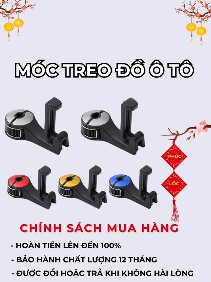 Product Introduction of Compo 2 móc treo đồ kiêm kẹp điện thoại cho ô tô, móc treo đồ sau tựa lưng ô tô, kẹp điện thoại 2 trong 1,nội thất Kem Giá Đỡ Điện Thoại Phụ Kiện kepdienthoai  oto 4