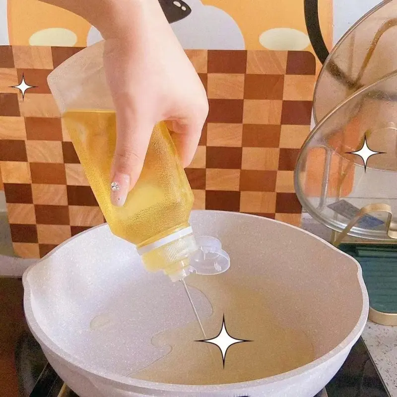 Vinnatsu Botol Bumbu Ekstrusi/Tempat Minyak Goreng Aesthethic/Botol Minyak Kaca Anti Tumpah Estetik/ Wadah Saos Vinegar Kecap 6
