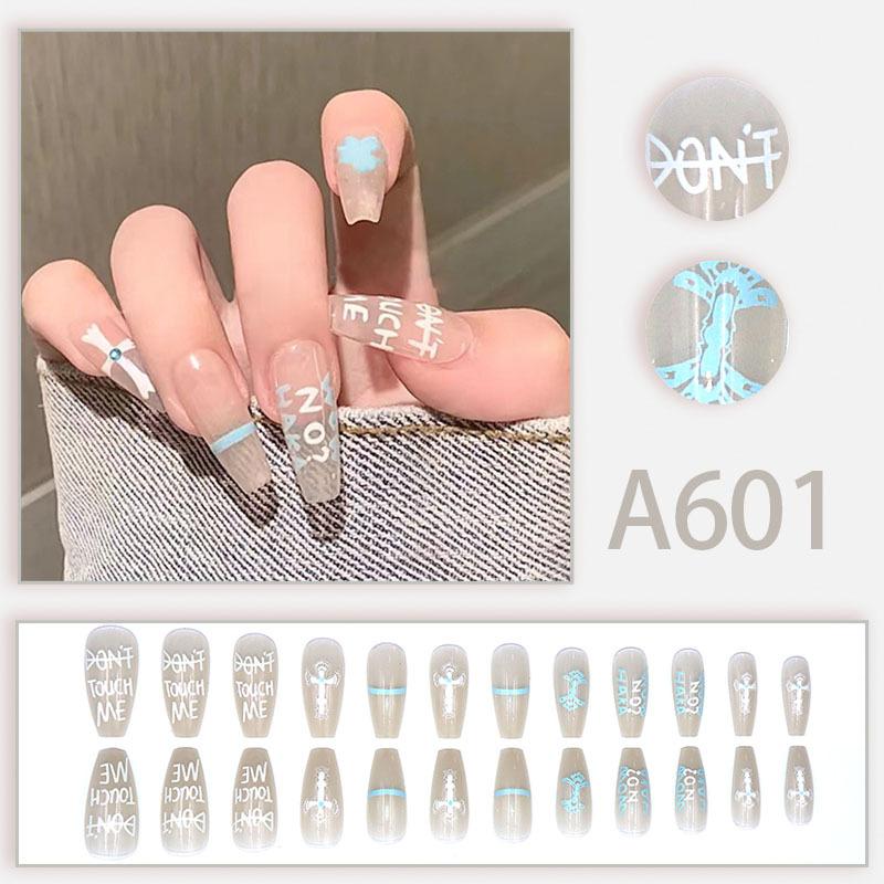 Product Introduction of Summer Autumn Gentle Simple Pure Desire Style Wearable Nail Tips Printed Solid Color French Style Detachable Fake Nails 3
