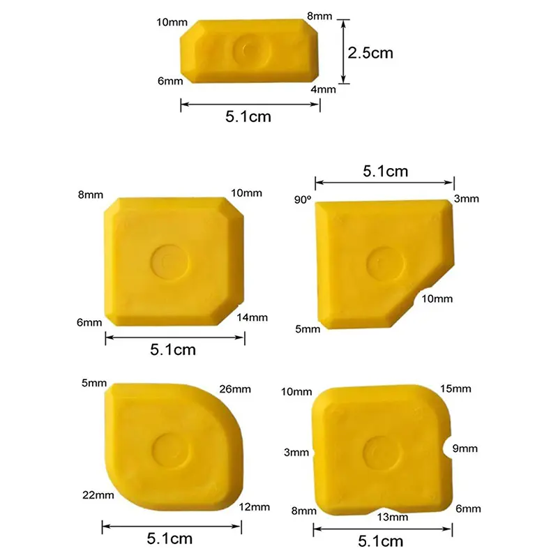 Bộ Dụng Cụ Cạo, 5 Cái, Bộ Grouting, Xẻng Làm Mịn, Chất Tẩy Grout, Chất Làm Đầy Khớp Silicon, Thìa Làm Mịn, Để Làm Sạch Keo Bịt Kín 6