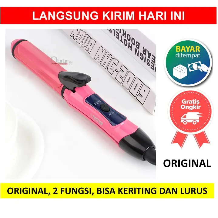 Catok Rambut 2 in 1 Merk Nova 2009 Catokan Rambut NHC-2009 NHC 2009 Curly Keriting 0