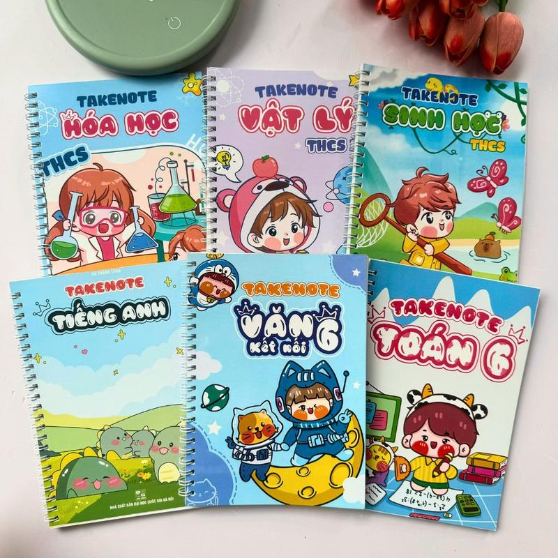 Combo 6 Cuốn Sổ Tay Bằng Giấy A5 Take note 6 Kết Nối (Toán 6, Văn 6 Kết Nối, Tiếng Anh, Vật Lý, Hóa Học, Sinh Học)