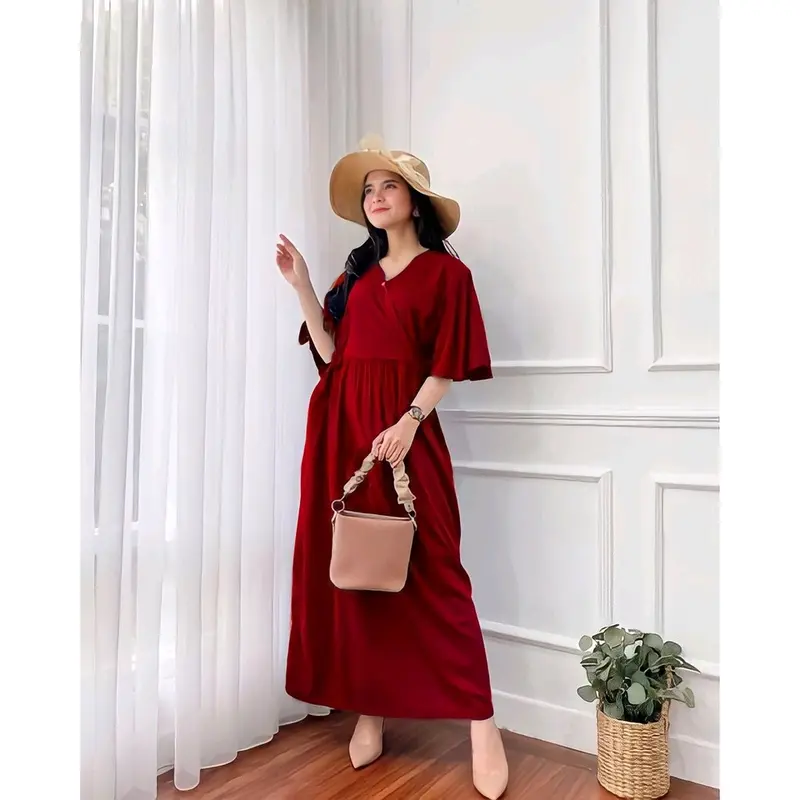 Paket 3pcs Daster Kimono Long Busui Motif Belah Samping Panjang Bumil Katun Rayon 5
