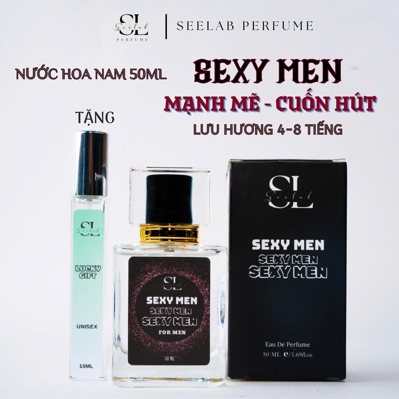 (50ml nam) Nước hoa nam Sexy Men 50ml - Tặng kèm 1c nước hoa 10ml Độc Quyền Seelab Perfume Cosmetic Xịt Thơm