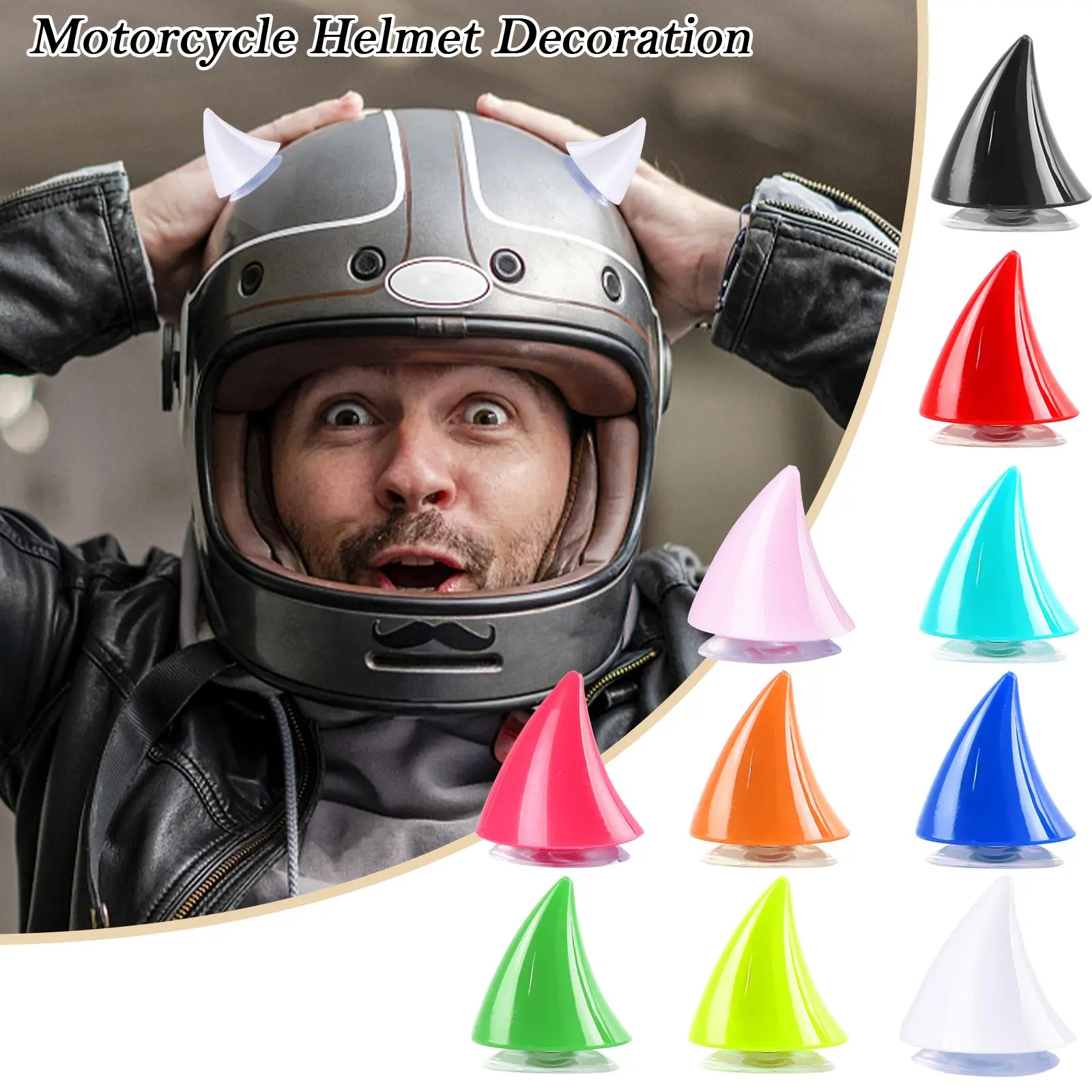 Đồ Trang Trí Mũ Bảo Hiểm Xe Hơi Điện, Kích Thước Bullhorn, Mũ Bảo Hiểm Xe Máy Quỷ Hút, Cá Tính, C1N0