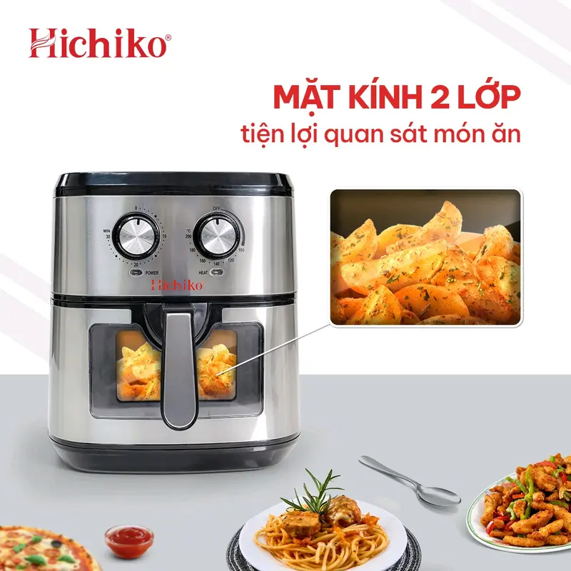 Nồi chiên không dầu Hichiko HC-975B dung tích 10L, nướng vừa con gà 3kg 3