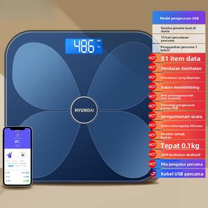 Weight Scale，Timbang Badan,Penimbang Berat, Penimbang Pintar Bluetooth, Ketepatan Tinggi, Penimbang Elektronik Isi Rumah, Penimbang Asrama, Boleh dicas semula, untuk Menimbang Berat dan Lemak Badan