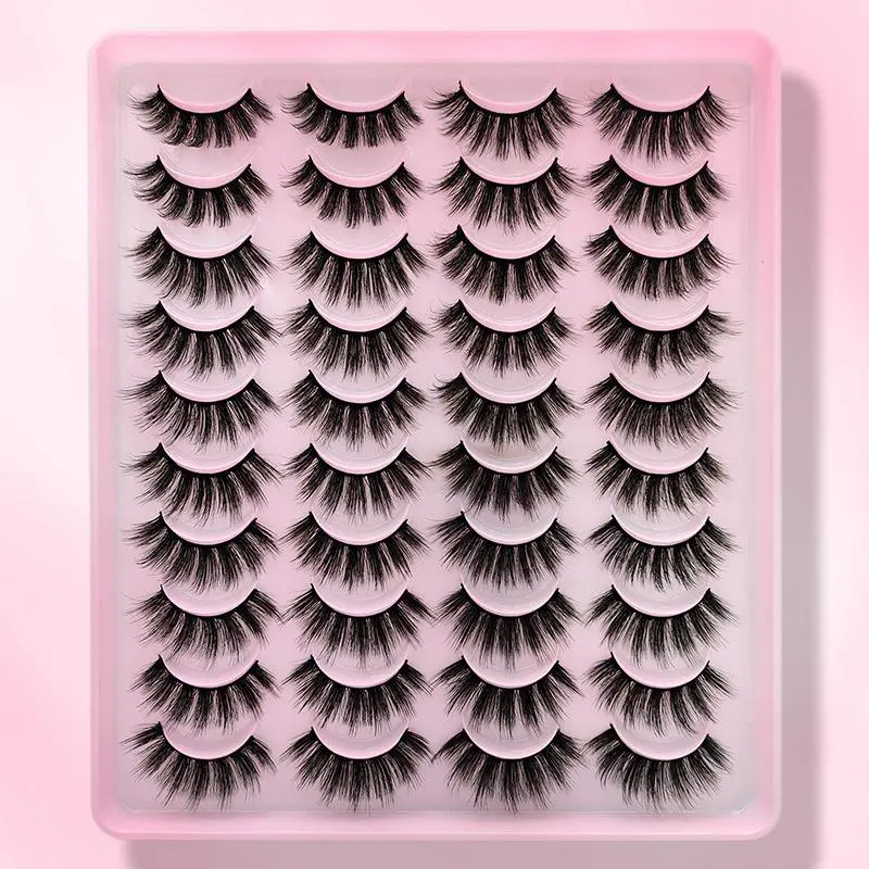 Long D Curl False Eyelashes, Wispy Faux Strip Lashes, Full Volume Eyelash for Lashes Extensions, Volumized Fake Eyelashes for Women and Girls, Lashes Clusters Kit