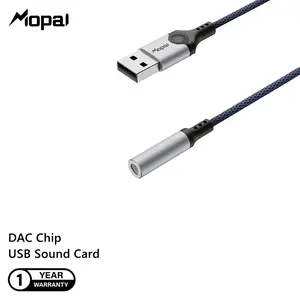 MOPAI - KT291 Adapter  audio USB to Female JACK 3.5MM (DAC CHIP) support open mic