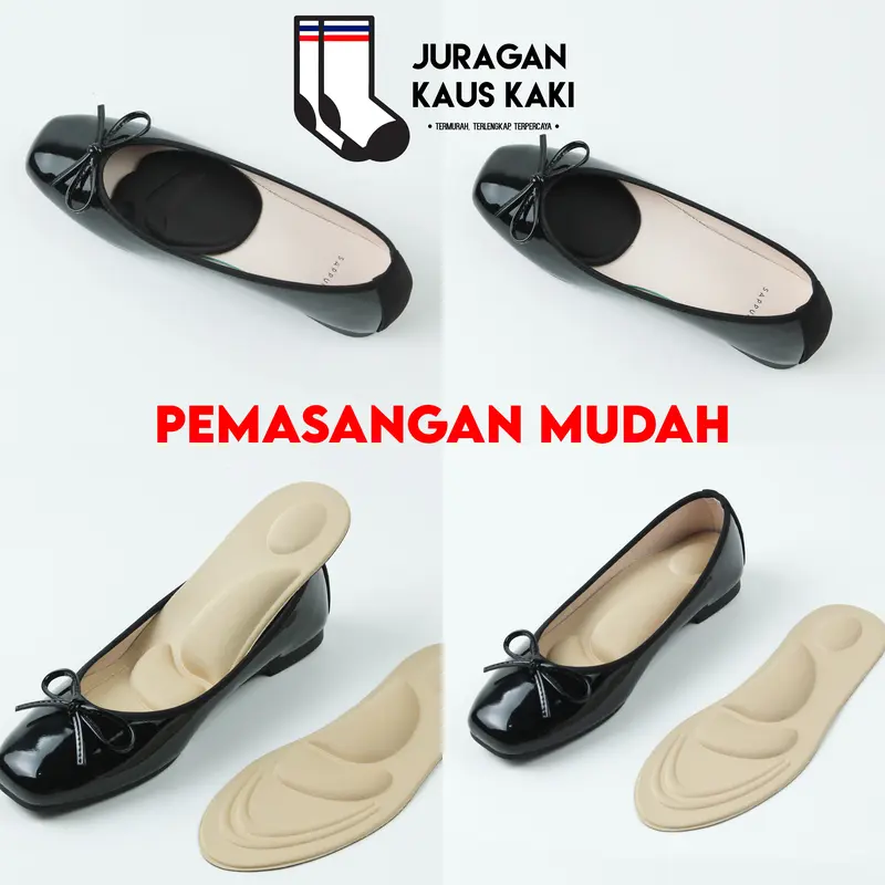 Insole Sepatu Wanita 4D Sol Dalam Soft Pad Bantalan Kaki Flat Shoes 2