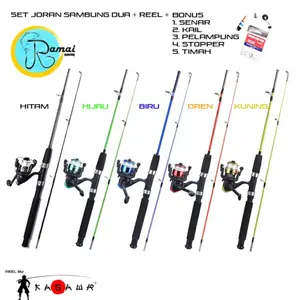 KAGAWA Set Alat Pancing Sambung Dua 5BB Fiber Solid Bebas Pilih Warna