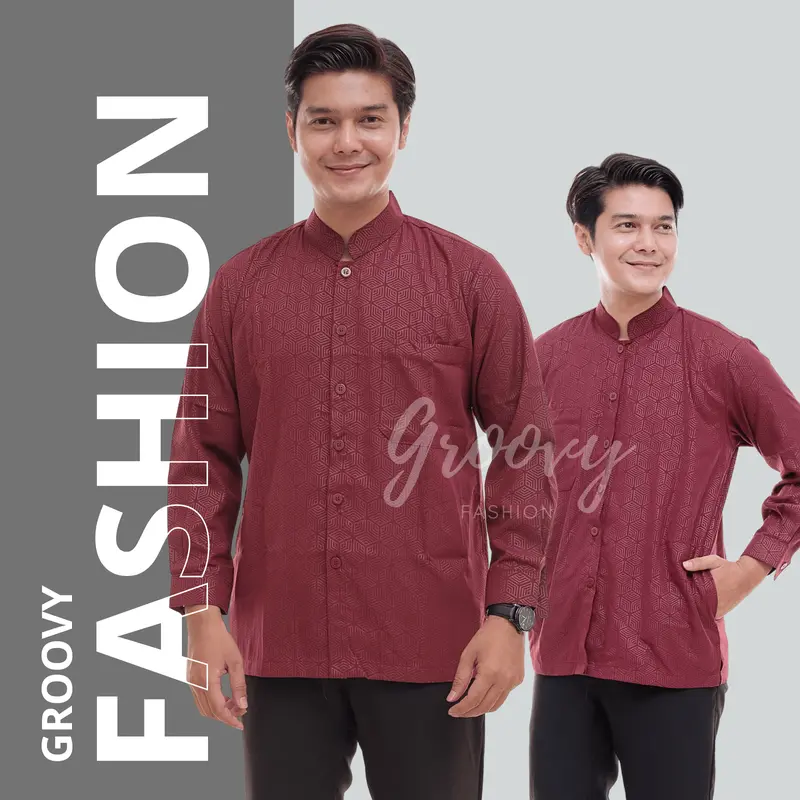 KOKO SULTAN EMBOS KEMKO SULTAN KOKO WANGKI MOTIF SULTAN TERLARIS kancing katun Muslim Baju Pria Dewasa 4