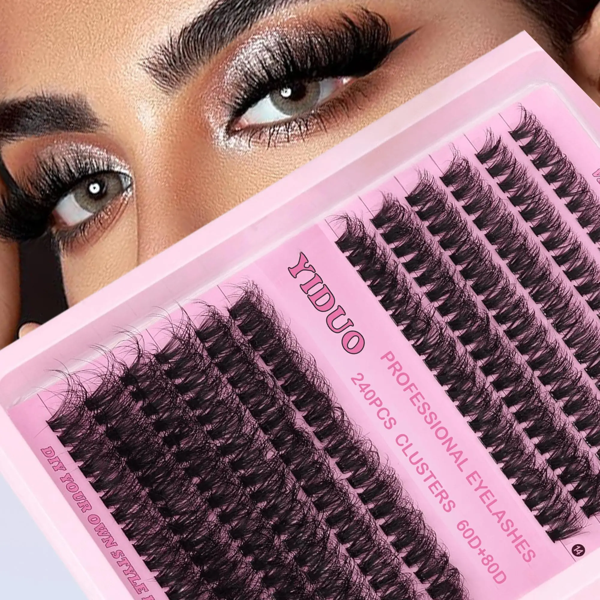Natural Eyelash Extensions Set, Volume False Eyelashes with Eyelash Tweezers & Eyelash Glue, Curling Strip Lashes, Natural Curl Lashes, V Cur Lash Extension, National Day Makeup, Makeup Products Back To School Lashes Extension Kit