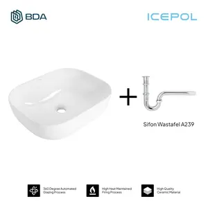 Icepol Wastafel Cuci Tangan Wastafel Kamar Mandi Wastafel Meja Set Bundling ICN CB 2252