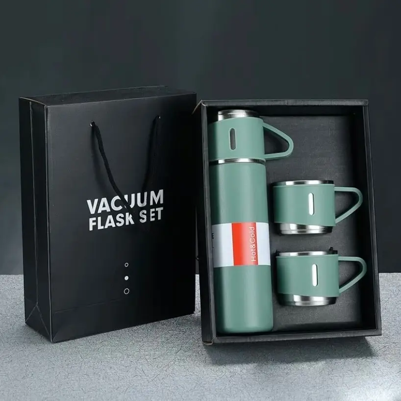 [HCM] Bình Giữ Nhiệt 500ml Lõi Inox, Tặng  Kèm 2 Cốc Cách Nhiệt