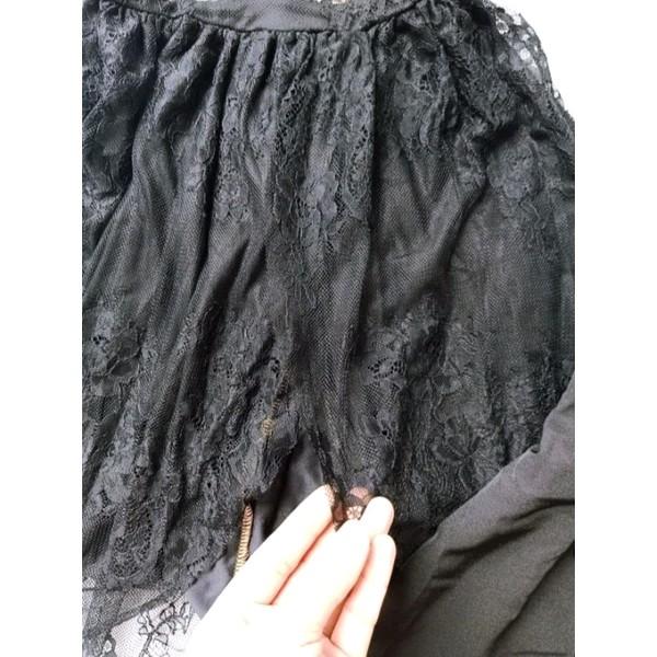 Sét Đầm Ren Cổ V Tay Ngắn Xếp Tầng Kèm Quần Đùi Nữ Women Dress Áo Kem Nhung Top 5