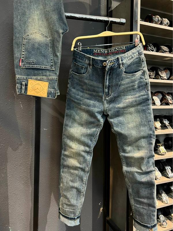 [Quần Jean Quảng Châu DENIM JS6620] Quần Jean Basic xanh Trơn Was Dơ Túi Sau Class - J3518  K3 STORE Outlets
