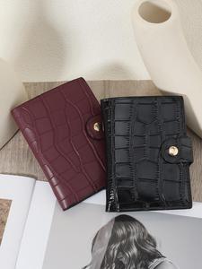 Cartera corta para mujer con patrón de piedras a la moda, cartera corta ligera y portátil con múltiples compartimentos para tarjetas, bolsa multifuncional para tarjetas, bolsas para mujer