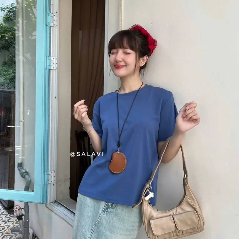 Áo thun trơn basic nhiều màu, áo thun unisex ngắn tay cotton phong cách đơn giản Salavi H3 364 8