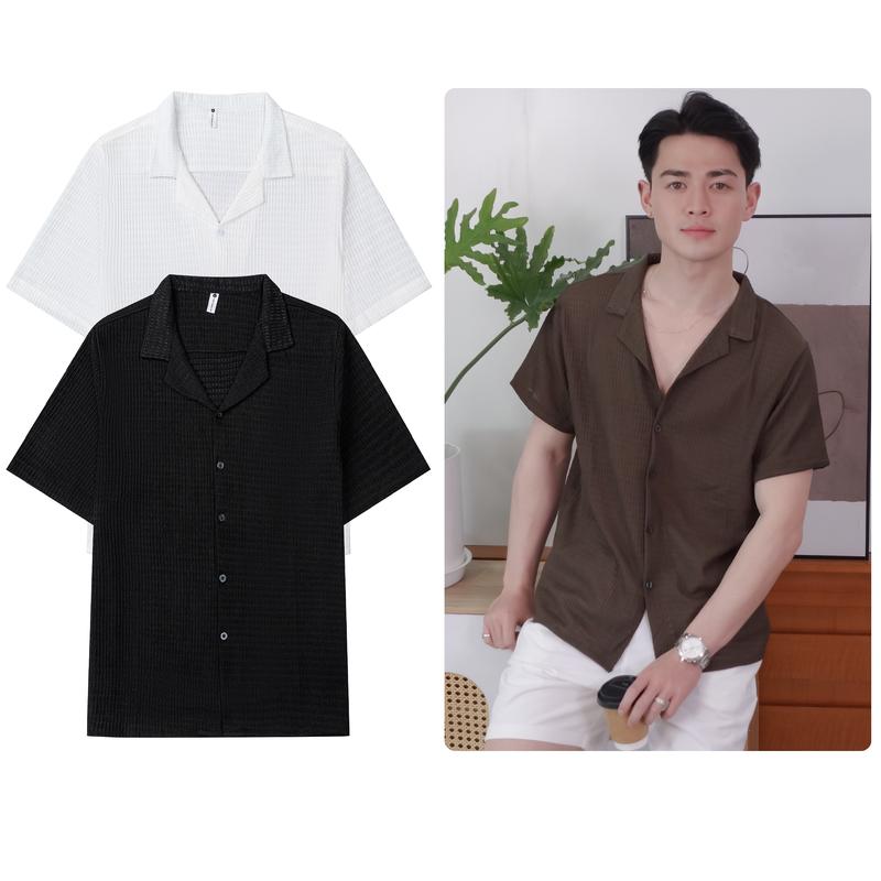 Áo Sơ Mi Nam Chất Linen Texture Fabric Cao Cấp Thấm Hút Mồ Hôi Tốt Mềm Mại Halley A30 0