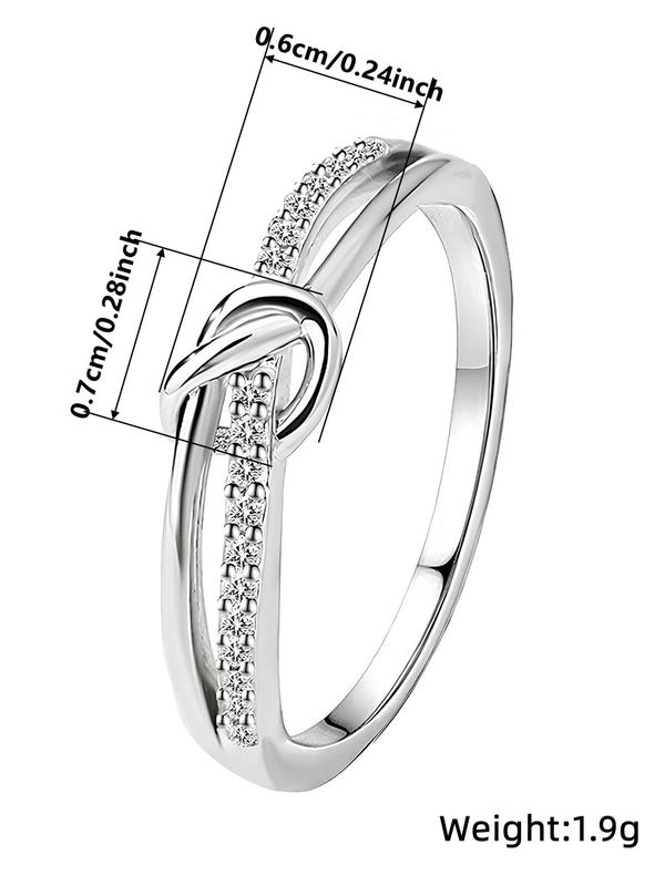 Women's Elegant Knot Design Ring, Exquisite Trendy Ring, Fashionable Jewelry for Women As Engagement Anniversary Party Jewelry Gift 1