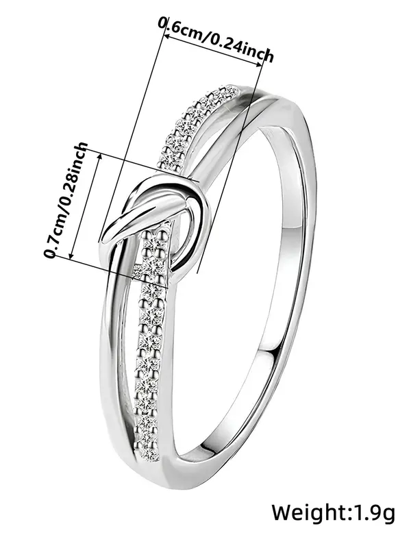 Women's Elegant Knot Design Ring, Exquisite Trendy Ring, Fashionable Jewelry for Women As Engagement Anniversary Party Jewelry Gift 1