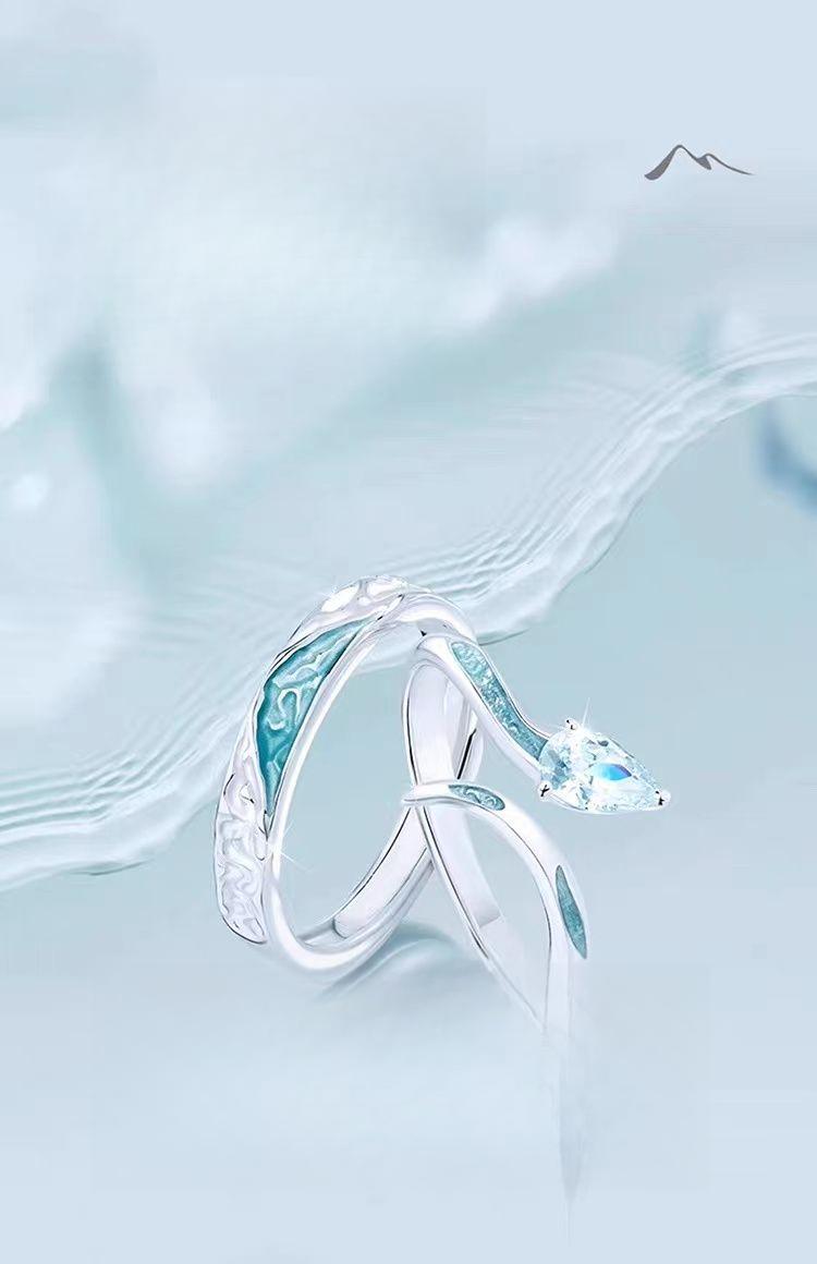 Product Introduction of ​「Beloved Choice」Iceland Snake-shaped Couple Blue Rings, INS-style Light Luxury Niche Design, Dynamic and Eye-catching Snake Rings, Romantic Choice to Gift Your Girlfriend. 6