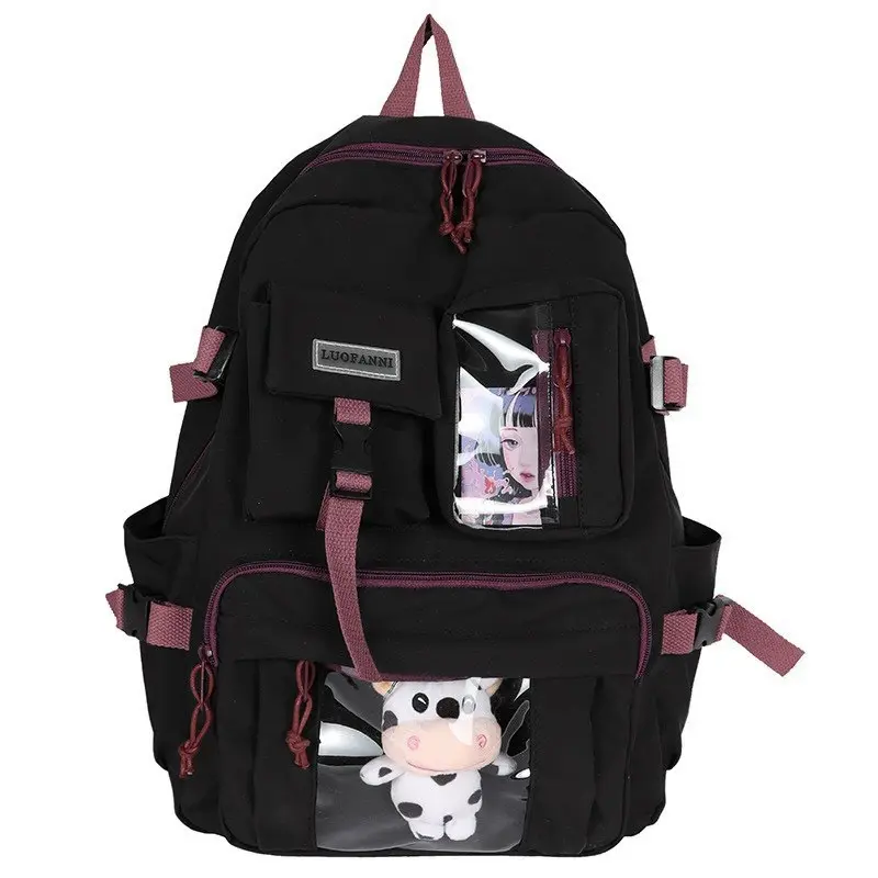 Balo Học Sinh Dễ Thương Nhiều Ngăn - Balo Đi Học Đi Chơi Cho Nam Nữ Đeo Vai Backpack PVC Đeo Vai 1