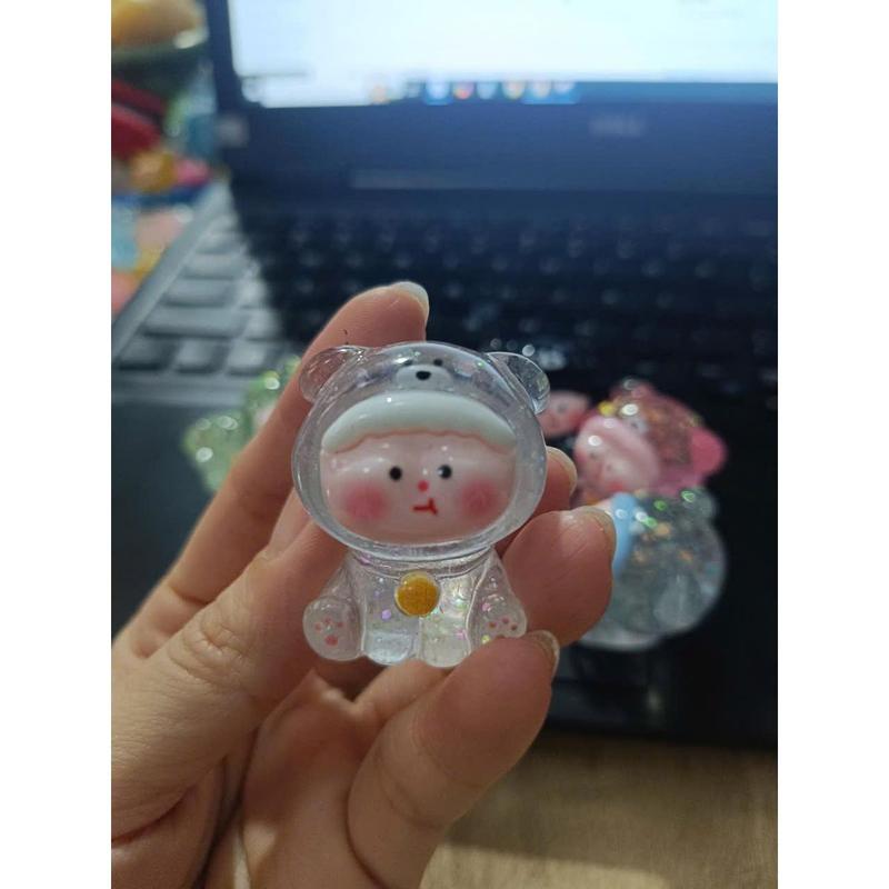 Túi mù gấu cún kim tuyến siêu to bự phát sáng, charm kim tuyến size to cho bé sưu ϯầṃ 6