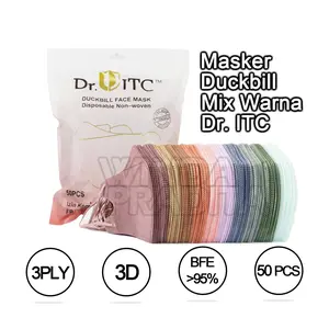 Masker Duckbill Duckbil 50 Pcs Mix Warna Warni Face Mask Dewasa
