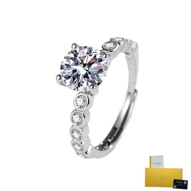 Product Introduction of [with Gra Certificate] 2 Karat Temperament Princess Real Ring Jewelry Ring 15