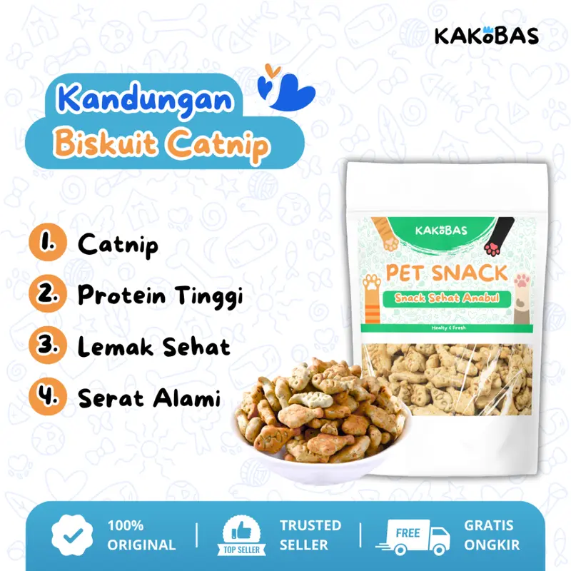 Biskuit Kucing Magic Catnip 100g - Snack Kucing magic Catnip - Cemilan Kucing 100 gram 1