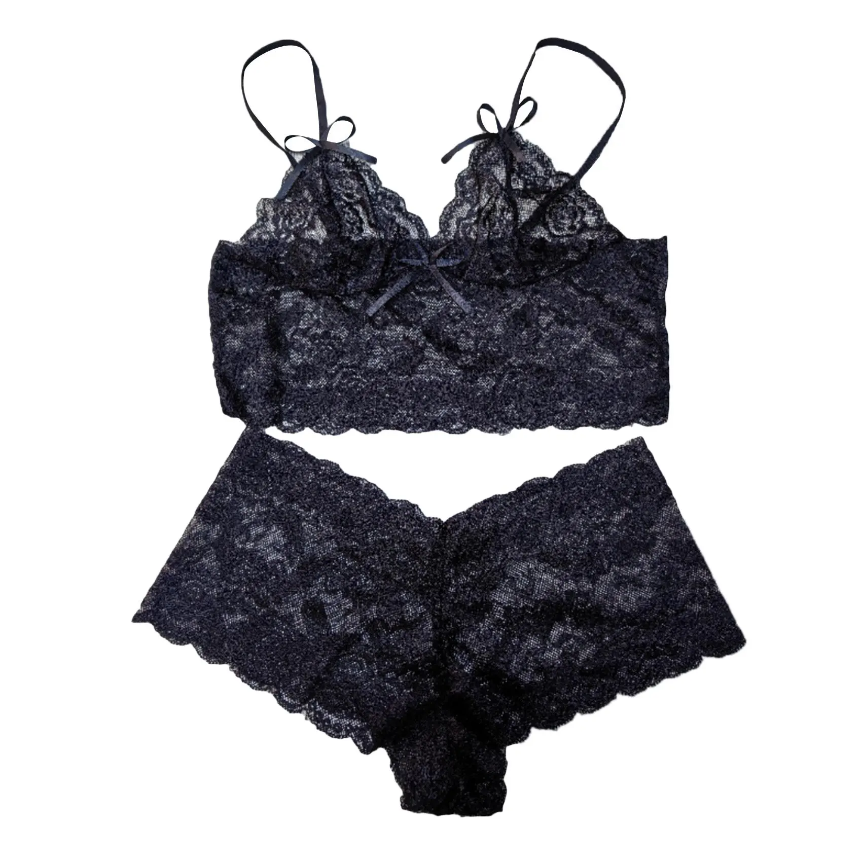 Women Lingerie Set Lace Hight Waist Solid Color Bra And Panties Underwear Set Womenswear Asian Spandex Comfort Bridal Basic Minimalist