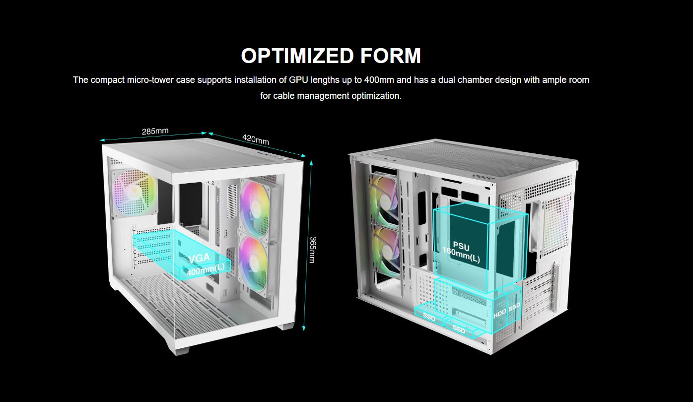 GAMDIAS AURA GC10M WH ARGB Micro ATX (mATX) Gaming PC Case - TikTok ...