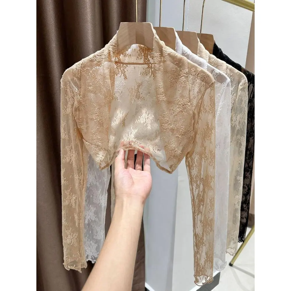Khăn Choàng Sườn Xám Ren, Áo Khoác Nhỏ Váy Hai Dây Mỏng Mùa Hè Cho Nữ, Áo Mặc Bên Ngoài Che Nắng Lưới Áo Cardigan, Áo Khoác, Dành Cho Phụ Nữ