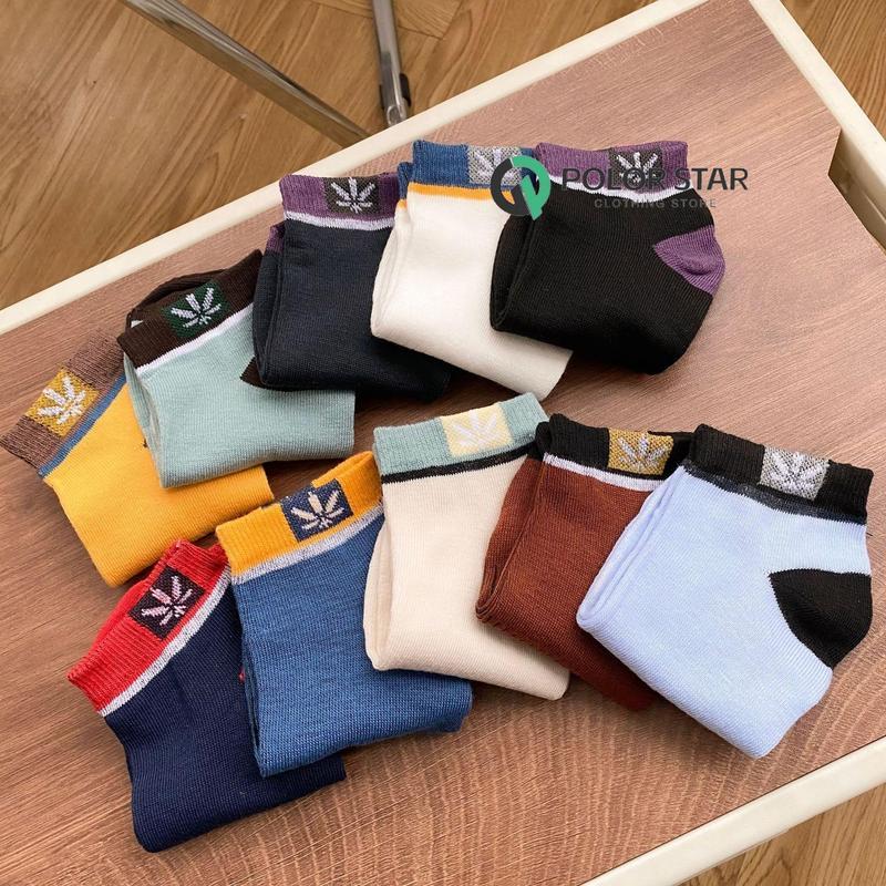 Kaus kaki bernapas berkualitas tinggi untuk olahraga dan mode dalam warna bisnis dengan desain daun maple - 10 pasang 5