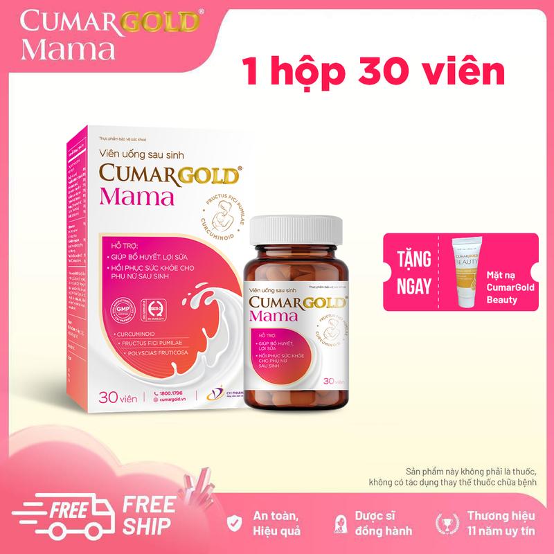 CumarGold Mama - Viên uống hỗ trợ lợi sữa, bổ huyết  và tăng cường sức khoẻ cho Mẹ mới sinh con