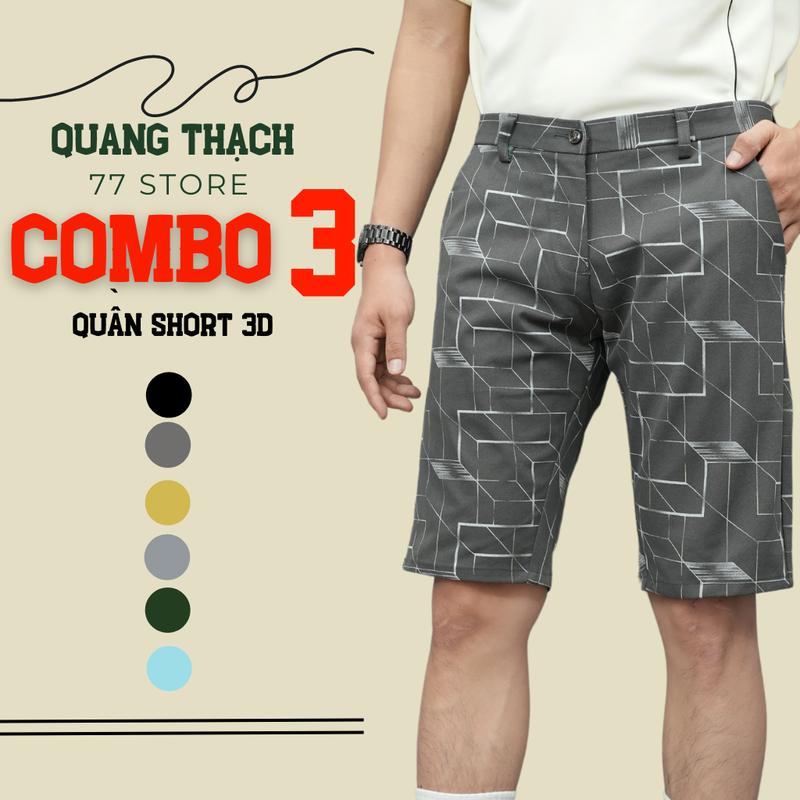 [ COMBO 3 Quần IN 3D ] vải cotton co dãn 2 chiều , kiểu tây âu trẻ trung năng động menswear- THACH77 STORE