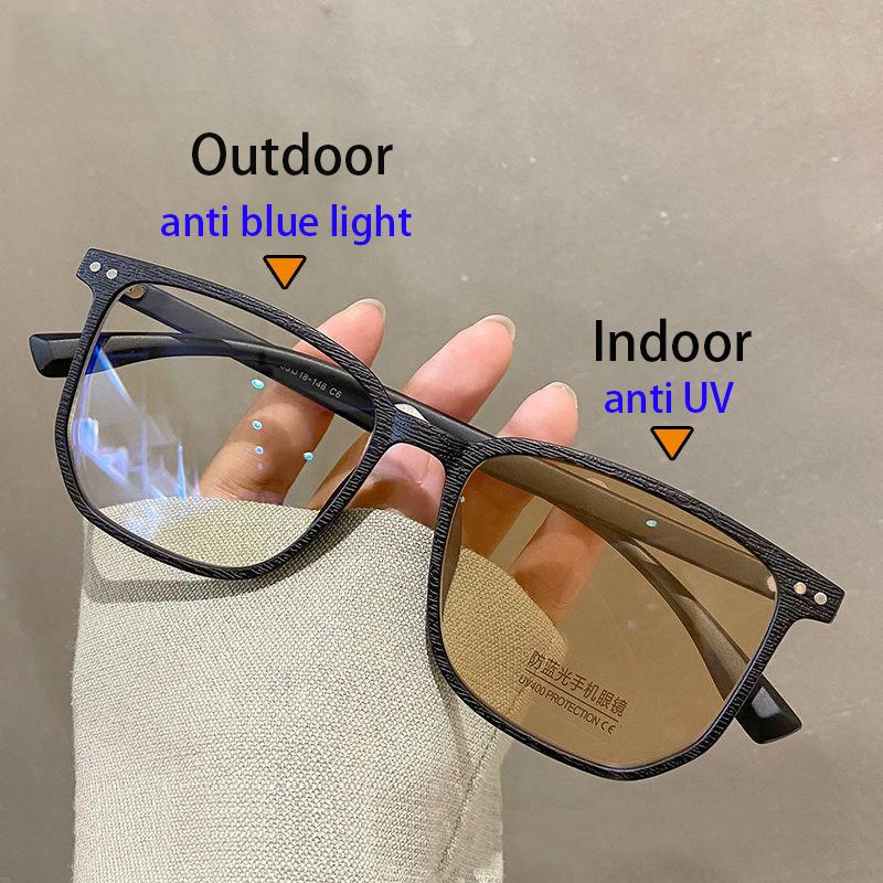 Kính Mắt Đổi Màu, Dành Cho Nam Và Nữ, Gọng Họa Tiết Vuông Đa Chức Năng, Kính Râm UV, Thời Trang 1