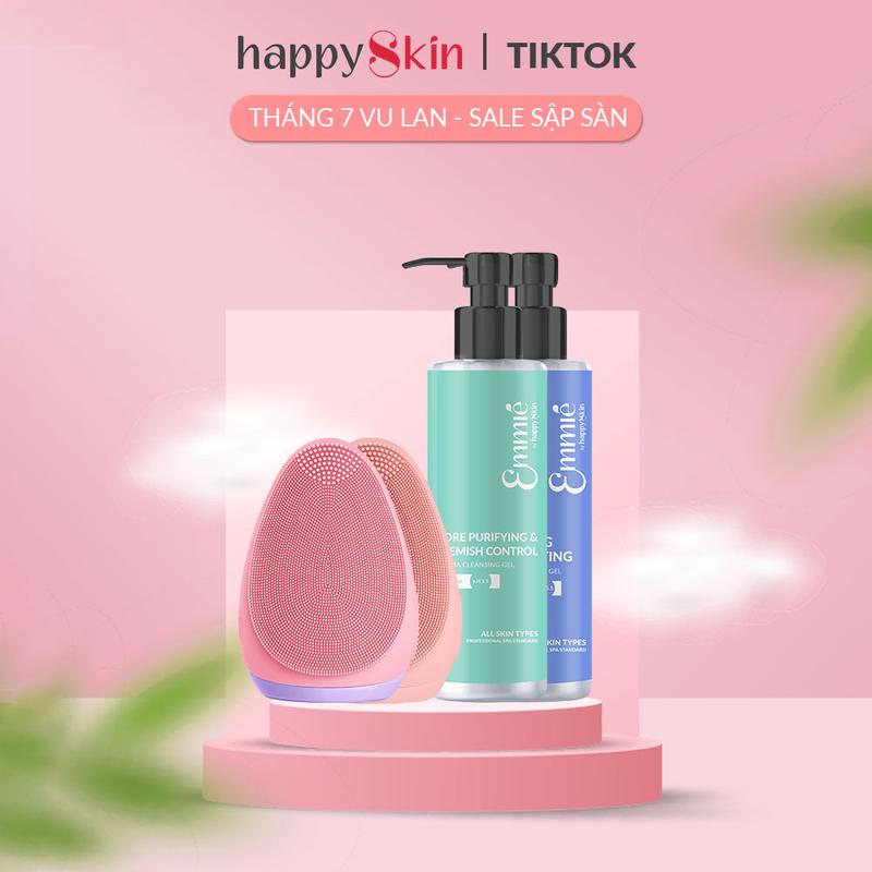 Máy Rửa Mặt Emmié Premium Facial Cleansing Brush-Đạt Chứng Nhận FDA - Phiên bản màu mới, bao bì mới TẶNG Gel Rửa Mặt Emmie By Happyskin 180ml