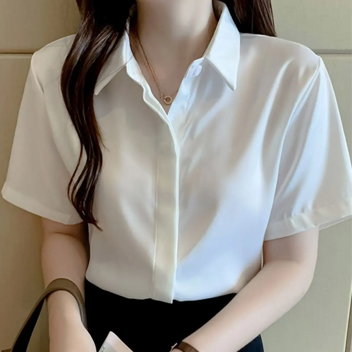Áo Cánh Trắng ngắn Tay Hàng Mới Về Mùa Hè, Dành Cho Nữ, Áo Voan Thời Trang, Dáng Rộng Vừa Vặn, Thiết Kế Đẹp, Áo Chuyên Nghiệp Độc Đáo