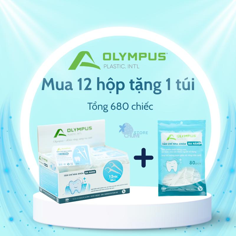 {CHÍNH HÃNG} Mua 12 Hộp tặng 1 túi Tăm chỉ nha khoa OLYMPUS made in Vietnam (tổng 680c) chinhakhoa