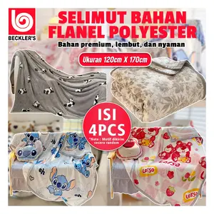 (Beckler's) X HF (4PCS) Selimut Lembut Flanel Polyester UK 120x170CM Halus dan Nyaman