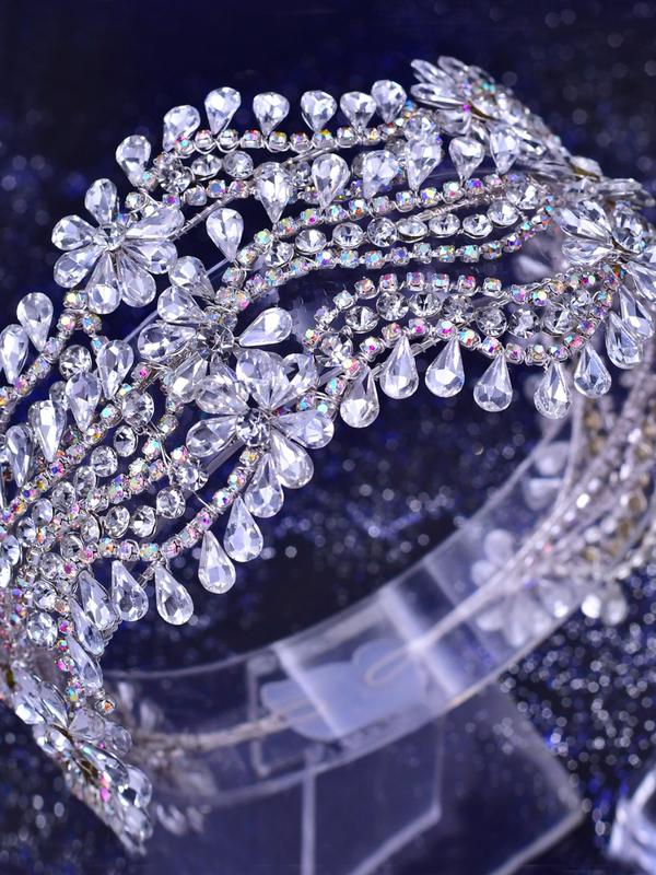 Rhinestone Decorated Bridal Headband, Elegant Bridal Headwear for Wedding Bridal Party Formal Occasions, Fashion Hair Accessories for Women 4