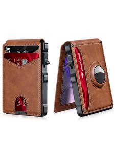 Moderna billetera de cuero sintético para hombre con tarjetero, Moderna billetera con clip para tarjetas, Bloqueo RFID Billetera para uso diario (no incluye etiqueta de aire)