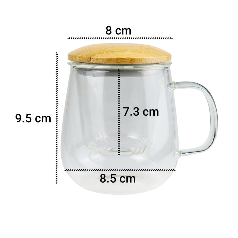 COD One Two Cups Gelas Kaca Infuser Tea 320ml 420ml Tempat Penyeduhan 7