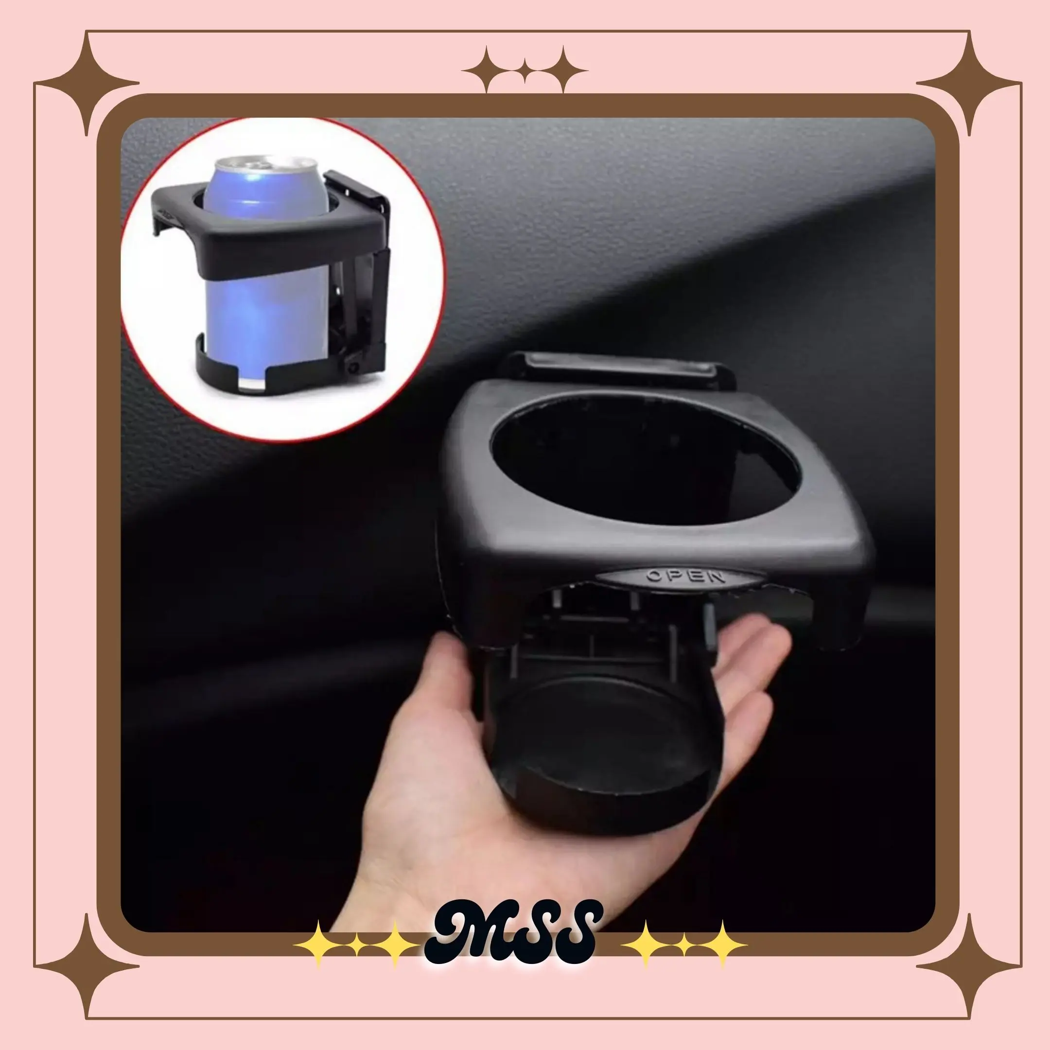 MSS Cup Holder Mobil Dudukan Tempat Minum Gelas 500ml Multifungsi Holder Car Tempat Botol Gelas Minuman Soda Mobil Bisa Di Lipat Murah