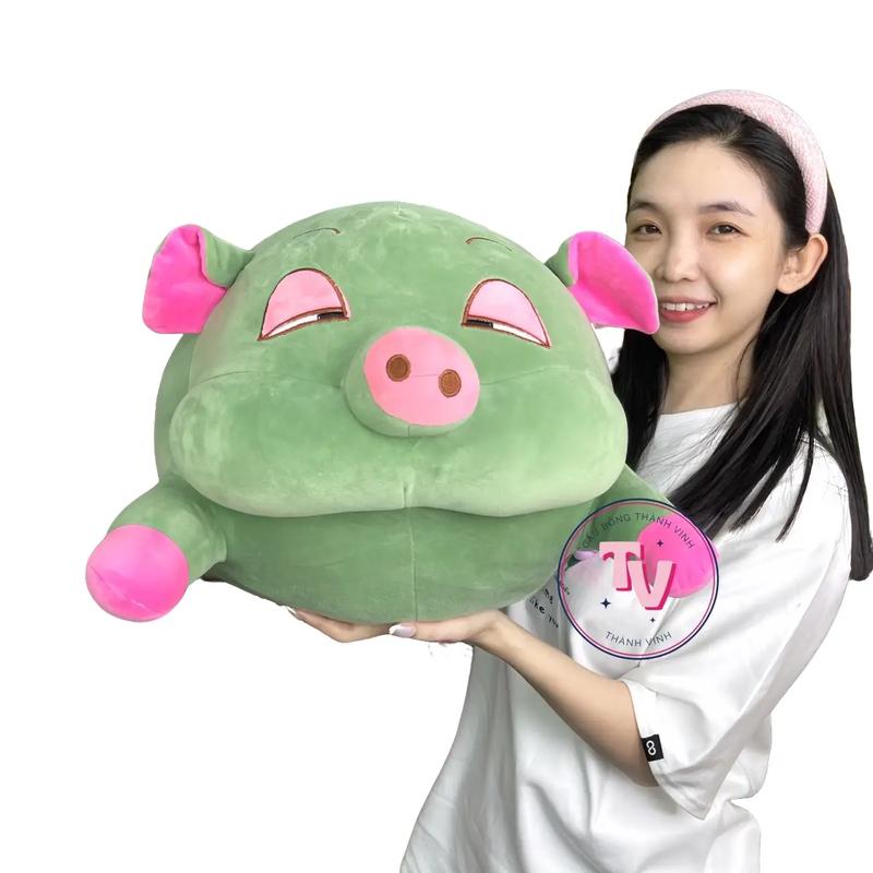 Gấu Bông Heo Mắt Híp Màu Xanh Rêu 1m1 - Đồ Chơi Thú Bông Cao Cấp Miniso Thú Nhồi Bông